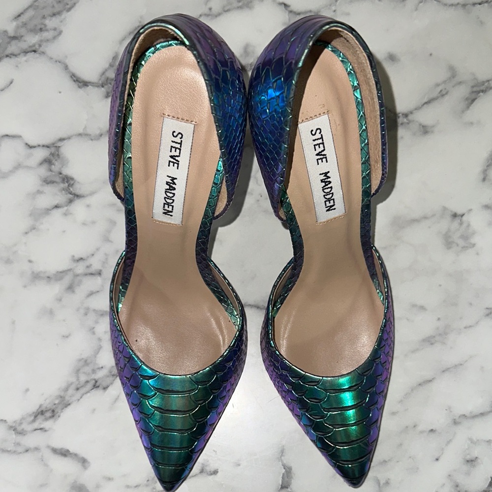 Steve Madden Iridescent Blue and Purple Heels